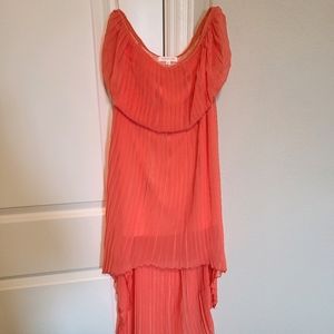 High low strapless dress